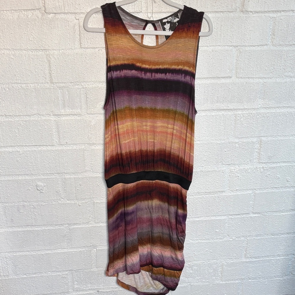 Young Fabulous & Broke Striped High Low Open Back Stripes Dress sz M
